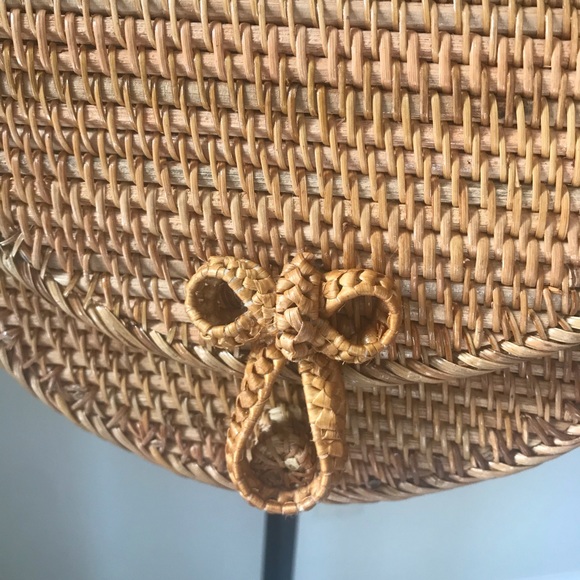 NWT gorgeous Rattan & Leather shoulder bag purse - Picture 7 of 9